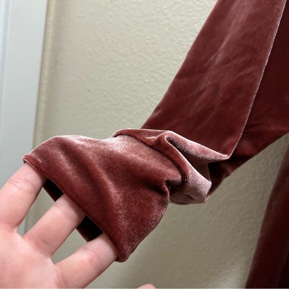 Urban Outfitters Evie Velour Rust Orange Long Sleeve Turtleneck Mini Dress Sz XS - Picture 8 of 9